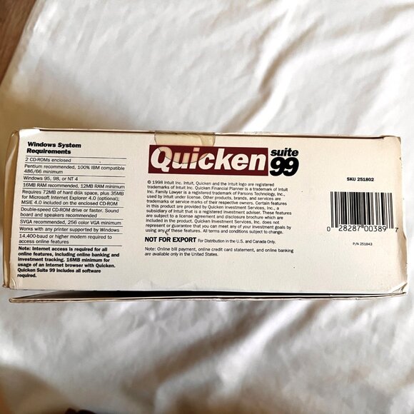 Quicken Suite 99 For Windows 95 / 98 / NT w/Family Lawyer & Financial Planner - Picture 7 of 7